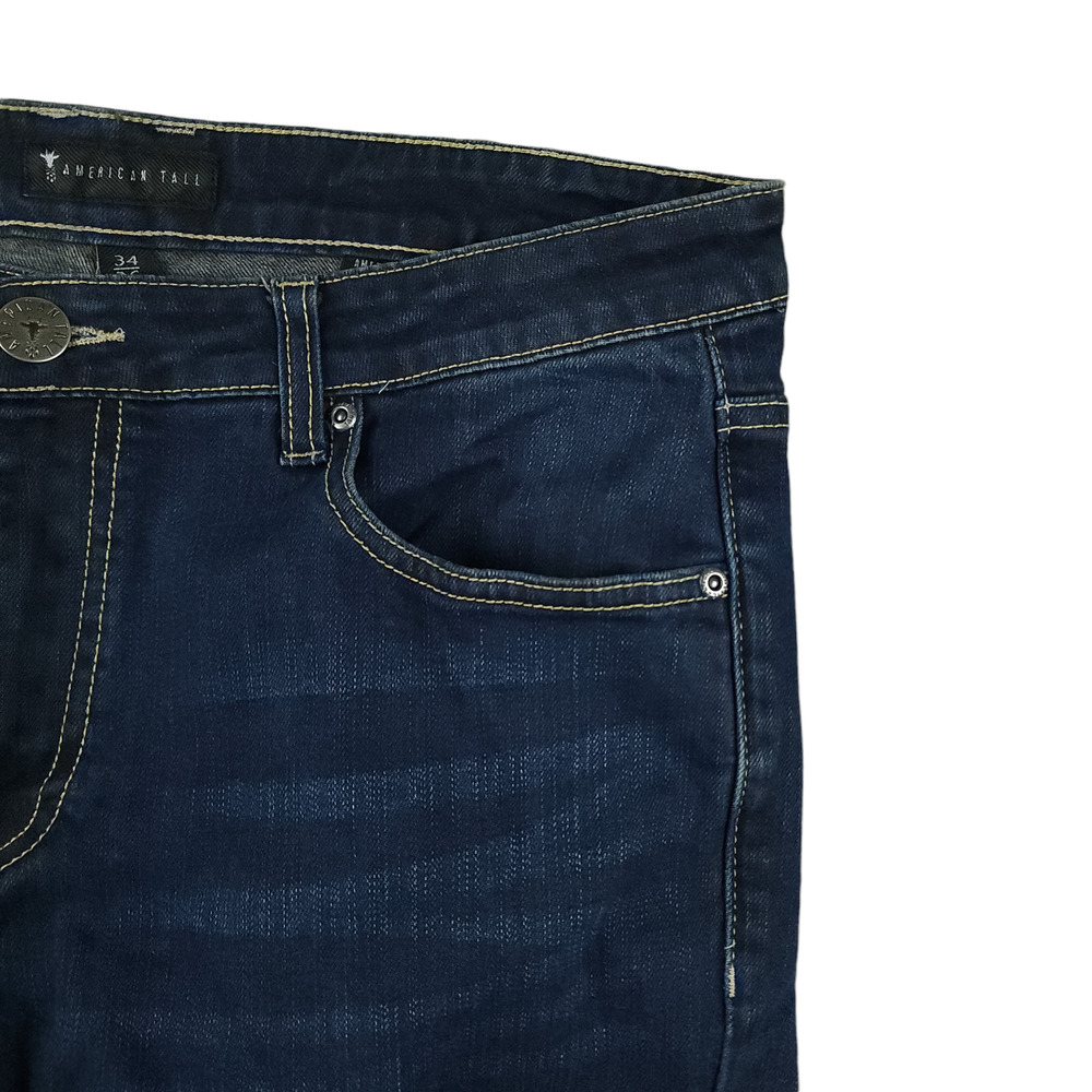 American Tall Jeans 34x36 Mens Carman Tapered Fit Low Rise Stretch Onyx Blue - Picture 7 of 12